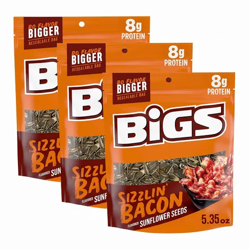 Vista 8 de BIGS Semillas de girasol, sabor a tocino Sizzlin', 5.35 oz.