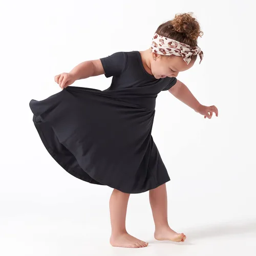 Vista 3 de Gerber Vestido de manga corta con viscosa hecho con eucalipto para bebé y niña pequeña