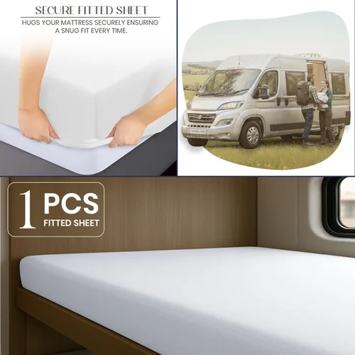 Vista 6 de SGI Bedding Litera para autocaravana, sábana bajera de 24 x 72 pulgadas, sábanas estrechas de algodón, bolsillo profundo de 14 pulgadas, suaves