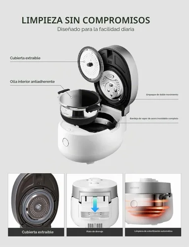 Vista 8 de CUCKOO CRP-MHTR0309F Arrocera de calentamiento por inducción de presión doble de 3 tazas (sin cocinar) 11 opciones de menú: alta/sin presión