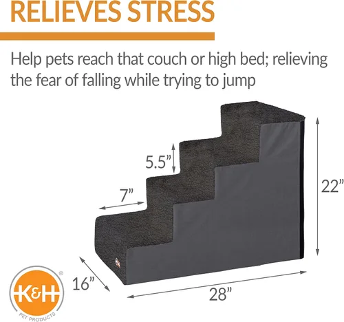 Vista 3 de K&H Pet Products Escaleras para mascotas Classy Gris/Gris 4 Escaleras
