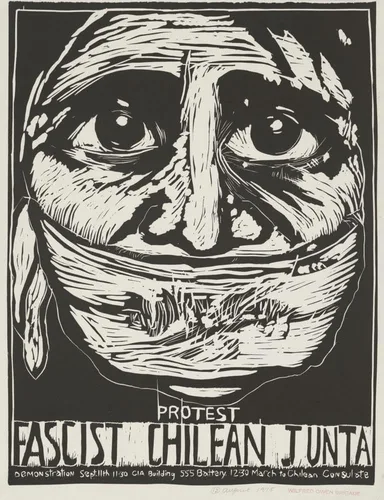 Vista 6 de ArtDirect Rachael Romero - Póster de la Junta de Chile Fascista (1975) de 8 x 10 pulgadas, sin marco, listo para enmarcar (australiano, 1953 -)