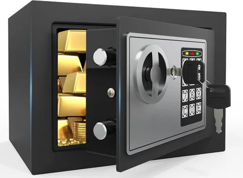 Vista 9 de [1.2 pies cúbicos] Caja de seguridad PATRON con llave, seguridad digital para el hogar, cajas fuertes de gabinete para documentos en efectivo, cajas