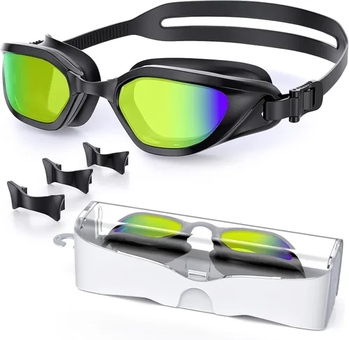 Vista 14 de Gafas de Natación, Gafas de Natación Unisex para Adultos Anti Niebla Anti UV Sin Fugas Visión Amplia para Hombres Mujeres Jóvenes