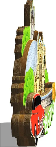 Vista 2 de Imán de nevera con imán de Inglaterra para el Reino Unido de Baño de Inglaterra Monumentos de Madera 3D Hitos de Viaje Coleccion