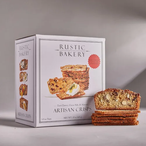 Vista 9 de Rustic Bakery Sel Gris Flatbread + Artisan Crisp Paquete de 2 – Pan plano Sel Gris + galletas artesanales de cereza, punta de cacao y almendras