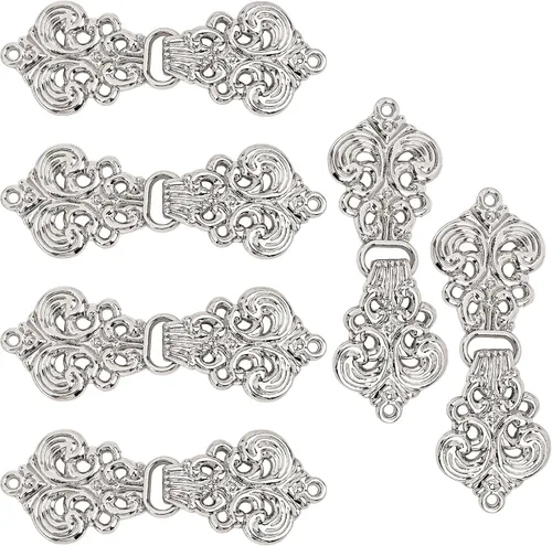 Vista 9 de AUEAR, Clips para suéter con diseño de flores y chal, cierre de capa, broche vintage, ganchos y ojos, clip retro