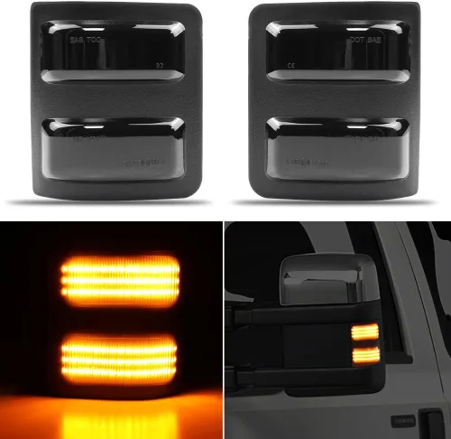 Vista 4 de Luces LED para espejo lateral para Ford F250 F350 F450 Super Duty 2008-2016, luz de estacionamiento de coche ahumada, luz de espejo lateral