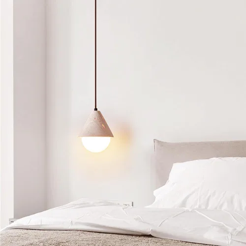 Vista 6 de Lámpara colgante de travertino amarillo contemporánea, lámpara de techo ajustable con pantalla de vidrio blanco leche, lámpara de techo ajustable