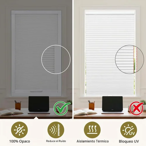Vista 3 de Persianas y persianas opacas para ventana, persianas celulares inalámbricas con aislamiento térmico, persianas de panal para ventanas inclinadas