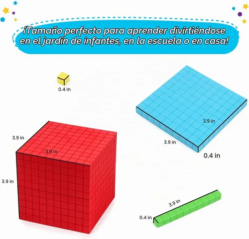 Vista 7 de Simply magic 131 bloques de base de espuma para matemáticas, bloques de valor posicional, base 10 manipulativos matemáticos K-3, contadores