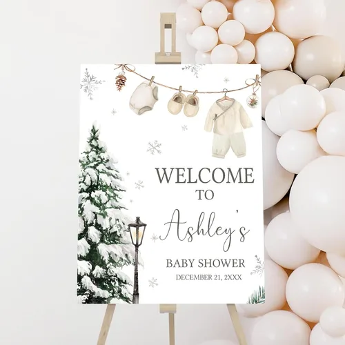 Vista 23 de Letrero de bienvenida personalizado para baby shower, Baby It's Cold Shower #8Tr