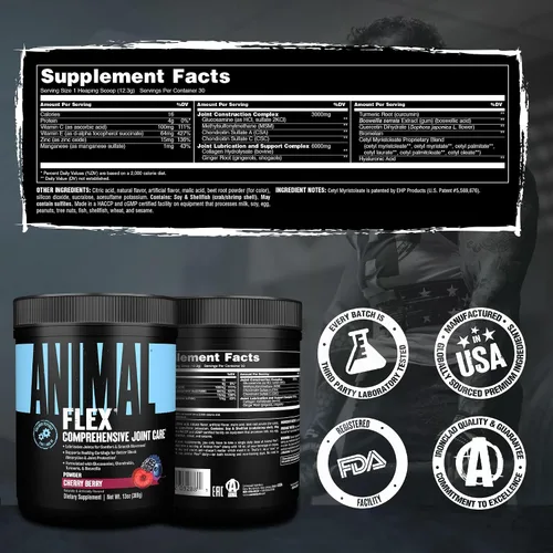 Vista 7 de Animal Flex Powder - Suplemento de apoyo articular para aliviar el dolor, reparar y restaurar músculos con cúrcuma, glucosamina, condroitina, MSM