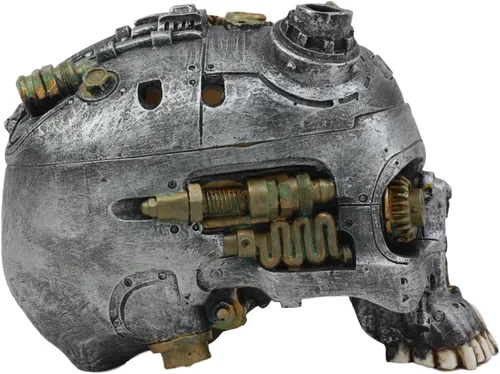 Vista 5 de ATL Steampunk Demon Cyborg GEARWORK - Joyero pintado con calavera