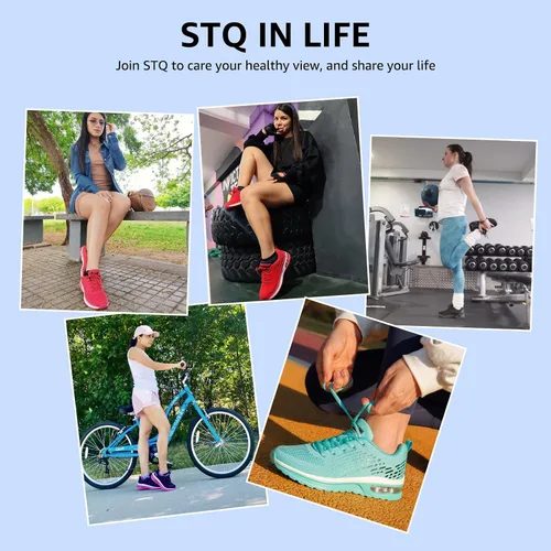 Vista 9 de STQ - Tenis para correr transpirables con cámara de aire para mujer