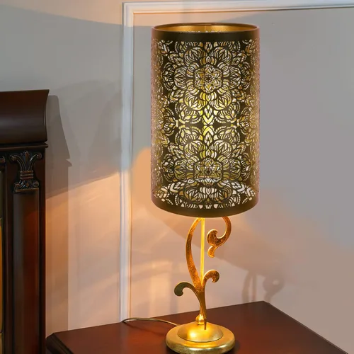 Vista 5 de Housoutil Lámpara decorativa Pantalla Hueca E27 Hogar Hierro Forjado Hogar Tela Lámpara Decoración