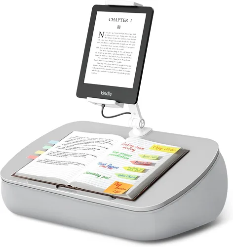 Vista 8 de ERGONOV Almohada de frijoles para regazo acogedora Kindle con soporte ajustable para brazo, soporte de tableta de 360°, se adapta a Kindle