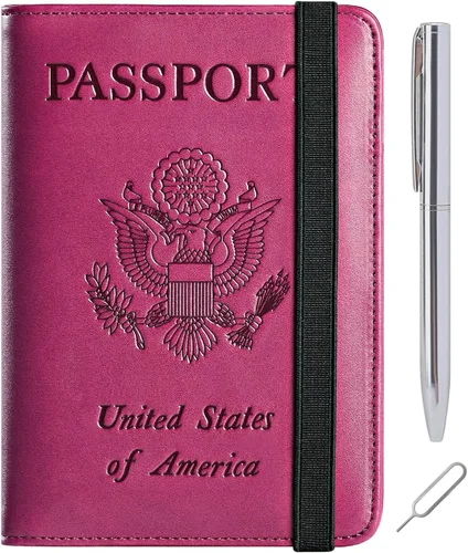 Vista 33 de Passport Holder, Travel Essentials, Passport Cover, RFID Travel Wallet 113#Negro