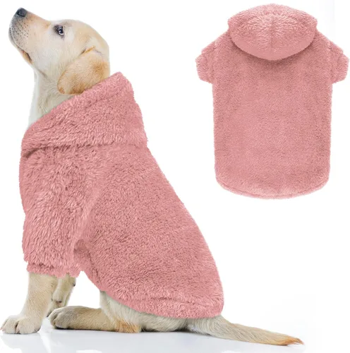 Vista 19 de Suéteres de vellón y sherpa para perros pequeños, mullidos, suaves, de doble cara, afelpados, con capucha, negro, XS