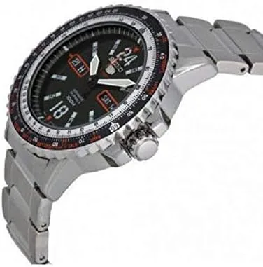 Vista 5 de Seiko Reloj para hombre de acero inoxidable con esfera negra SRP347, Negro -, Automático