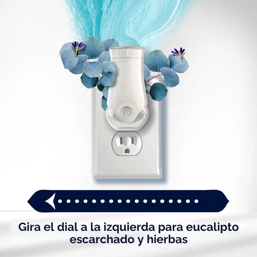 Vista 4 de Glade PlugIns Refills with CustomScent Technology, Eucalyptus & Waterlily, 1 Warmer + 2 Refills