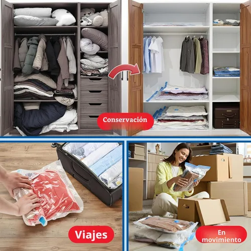 Vista 8 de Spacesaver - Bolsas de almacenamiento al vacío medianas para edredones, mantas y ropa, bolsas de compresión selladas al vacío con bomba de mano