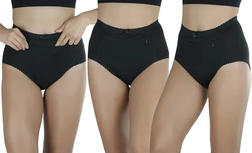 Vista 5 de ToBeInStyle Calzones básicos de cintura alta con cremallera y bolsillo frontal para mujer