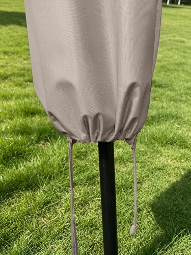 Vista 3 de Funda para sombrilla de patio de 6 a 9 pies, impermeable y duradera, con cremallera y varilla
