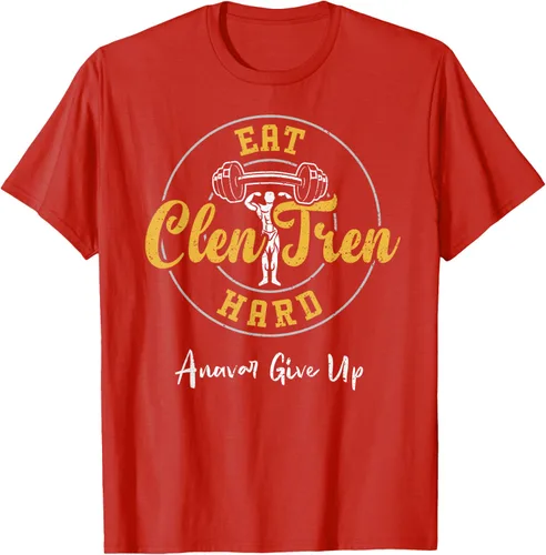 Vista 80 de Culturismo: Comer Clen Tren Hard Anavar Give Up - Camiseta de gimnasio, Negro