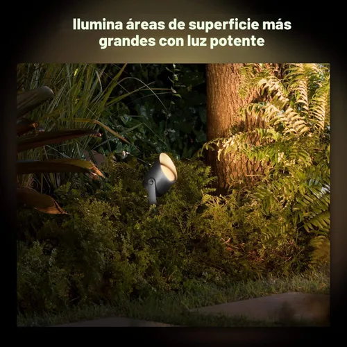 Vista 3 de Philips Hue 1746230V7 - Ambiance Lily XL blanco y de color. Extensión de luz inteligente para exteriores (se requiere Hue Hub), 1 foco + kit