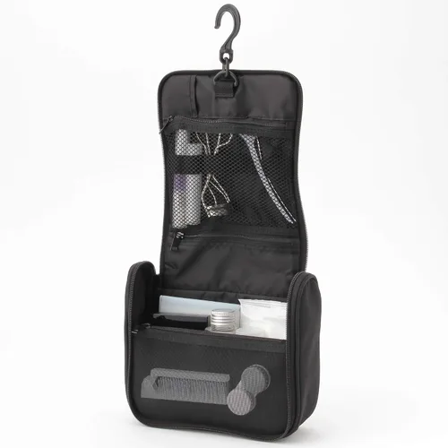 Vista 5 de Muji Funda de viaje colgante de poliéster, 6.3 in de ancho x 7.5 in de profundidad x 2.4 in de alto, color negro