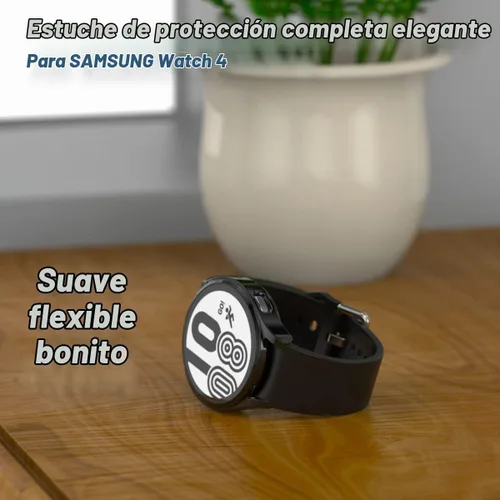 Vista 6 de Rc-Z para Samsung Galaxy Watch 5/Galaxy Watch 4 de 40 mm, paquete de 4 fundas de TPU suave con cubierta completa para la cara, protector de pantalla