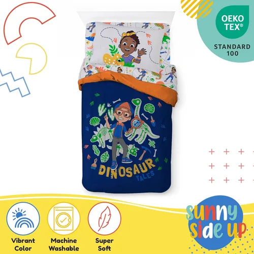 Vista 5 de Juego de edredón para niños Sunny Side Up incluye sábanas y fundas de almohada - Juego de cama suave y acogedor para una decoración elegante