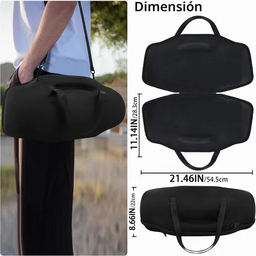 Vista 7 de co2CREA Funda rígida para altavoz Bluetooth portátil JBL Boombox 4, color Estuche negro
