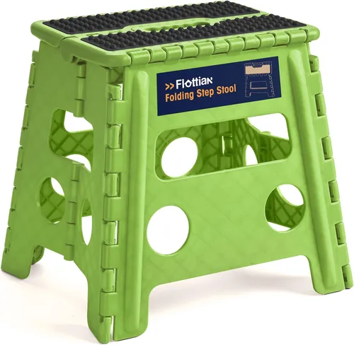 Vista 12 de Flottian Taburete plegable de 13 pulgadas para adultos y niños con capacidad para hasta 300 libras, taburetes plegables antideslizantes con asa