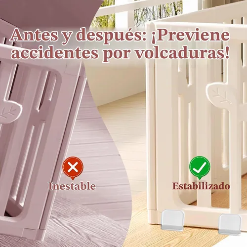 Vista 6 de Paquete de 12 estabilizadores para corralitos de juegos antipunta, anclajes de muebles, bases adhesivas para corralitos de bebé, corrales de perro