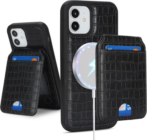 Vista 19 de Havaya Funda para iPhone 12 y 12 Pro compatible con cartera MagSafe con tarjetero - Funda magnética desmontable 2 en 1 - Ranuras para tarjetas