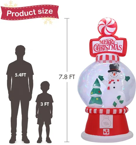 Vista 2 de Inflables navideños para decoración al aire libre, globo de nieve 2-Multi