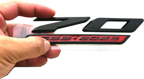 Vista 2 de 2 unidades de emblemas laterales 3D de 70 aniversario, repuesto para C8 Corvette 2020-2024, original GM 70 aniversario (negro, rojo)
