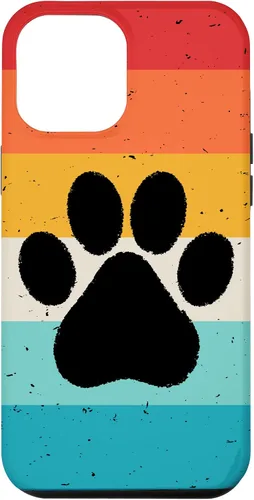 Vista 26 de iPhone 16 Gato Perro Paw Print en estilo retro Vintage Case