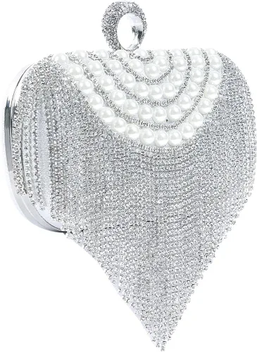 Vista 2 de Damara Womens Glitter Rhinestone Tassel Perla Curve bolso