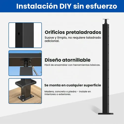 Vista 4 de Muzata Paquete de 4 soportes modulares para montaje en superficie de poste