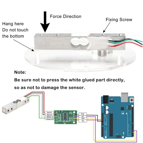 Vista 3 de 2 piezas de sensor de peso de celda de carga digital 1kg 5kg 10kg 20kg de alta precisión, celdas de carga miniatura para Arduino, electrónica DIY