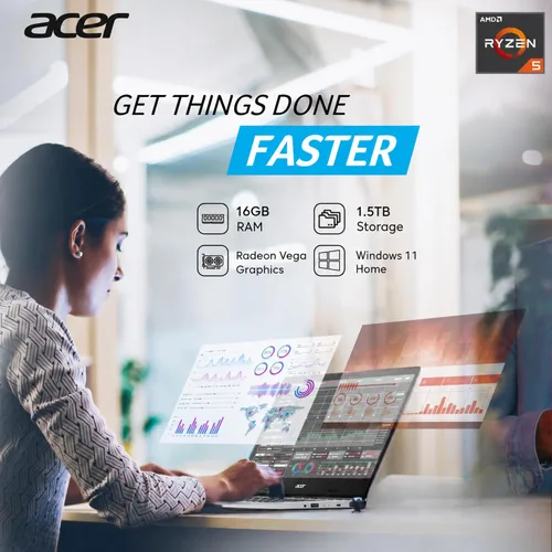 Vista 4 de Acer Aspire 3, portátil con pantalla táctil de 15.6", RAM DDR5 de 16 GB