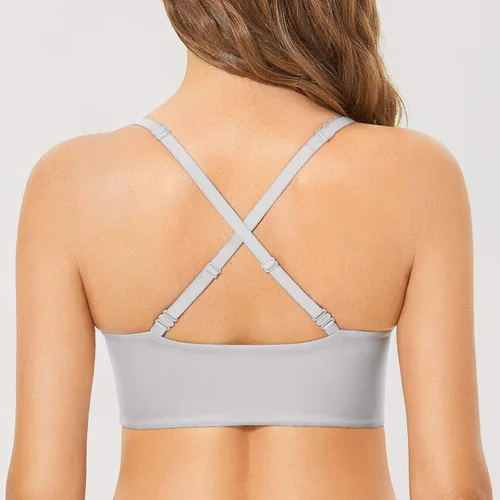 Vista 2 de DOBREVA brasier con push-up para mujer, sin varillas, corpiño con relleno, brasier con soporte y encaje