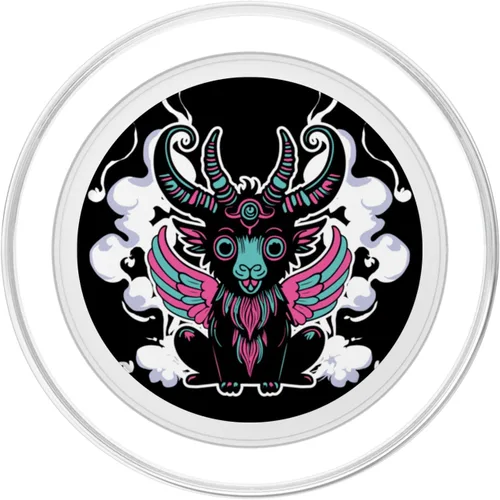 Vista 2 de Kawaii Pastel Goth Satanic Baphomet Aesthetic Nu Lindo y espeluznante PopSockets MagSafe PopGrip para iPhone