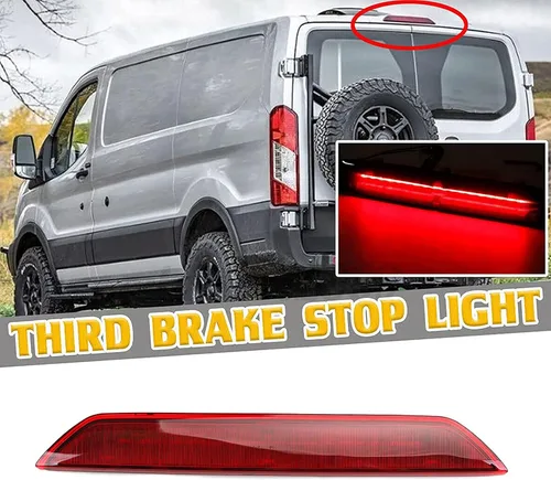 Vista 2 de Tercera luz de freno LED luz de carga de montaje alto para Ford Transit 150 250 350 MK8 Custom 1899968 reemplazo de lámpara de luz de freno de alto