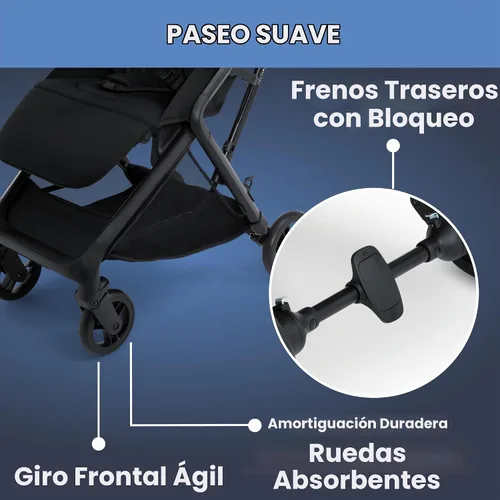 Vista 7 de Delta Children Icon - Cochecito ultra compacto ligero para uso diario y de viaje, plegado con una sola mano, solo 15.6 libras, cabe en Negro