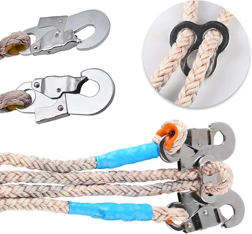 Vista 8 de TWSOUL Estaca de escalada, equipo de escalones de escalada de árboles con correas de cinturón de 5 puntos, cordón ajustable portátil y correas extra