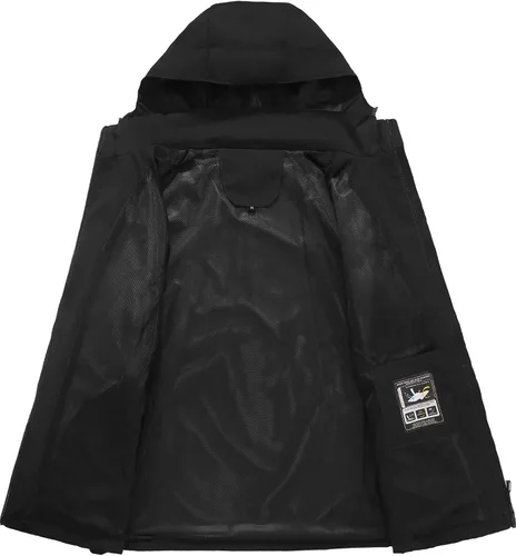Vista 3 de SWISSWELL - Chaqueta impermeable rompe vientos para hombre, ligera, con capucha